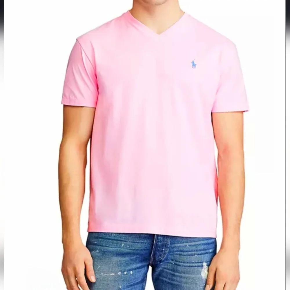Ralph Lauren Polo 100% Cotton Pink V-Neck Sz L